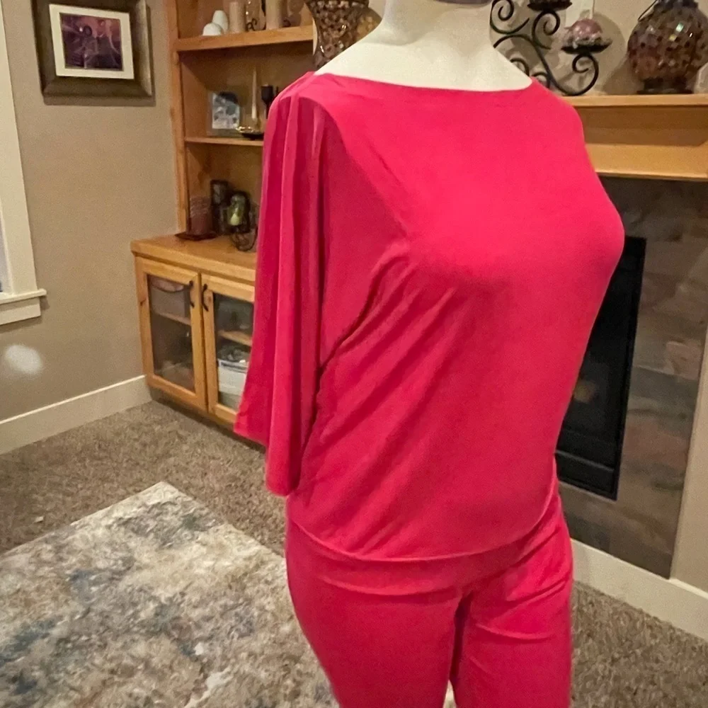 14/16 Ashley Stewart 3/4 Length Pink Shirt Clothes - Picture 12 of 14